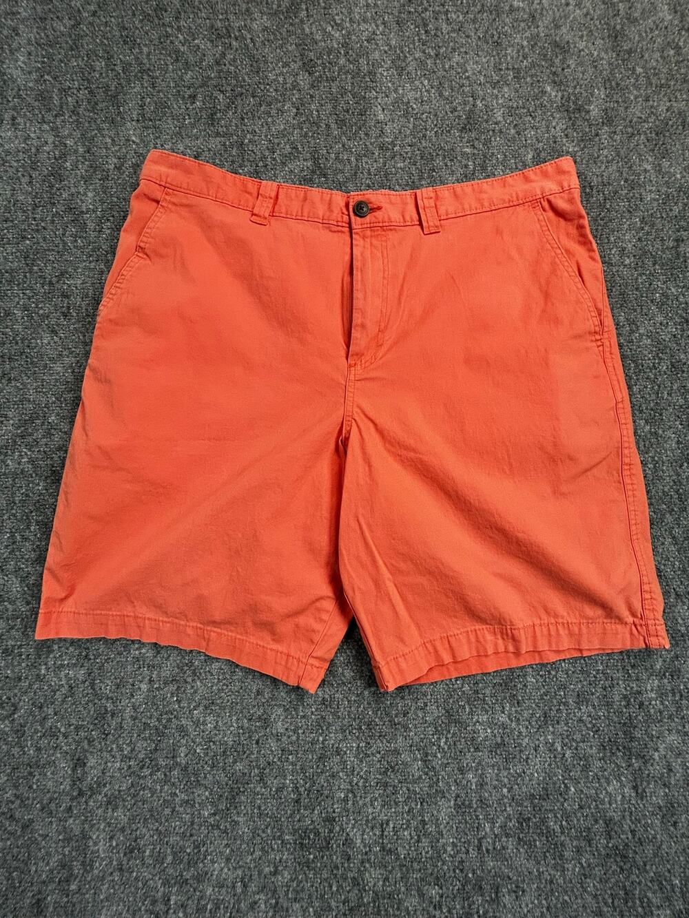 Magellan Outdoors Men's Chino Shorts Orange Coral Size 36 Casual Stretch